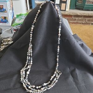 Cookie Lee Black and White Pearl Necklace